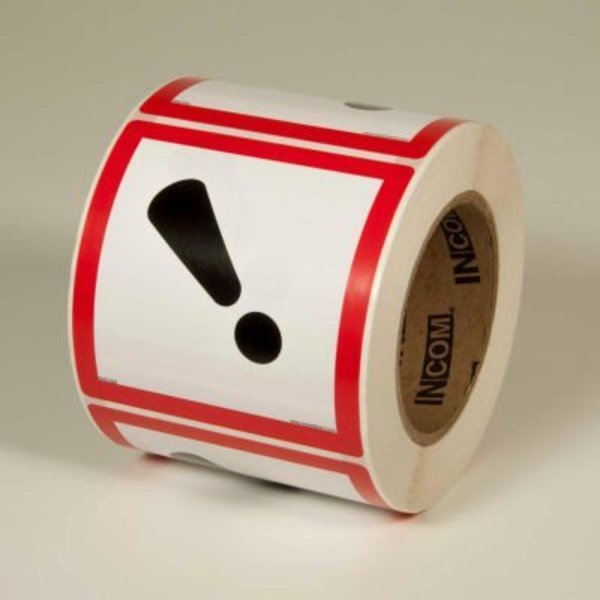 Top Tape And Label INCOM® GHS1263 GHS "Exclamation Mark" Pictogram Label, 4" x 4", 500/Roll GHS¬†1263.00